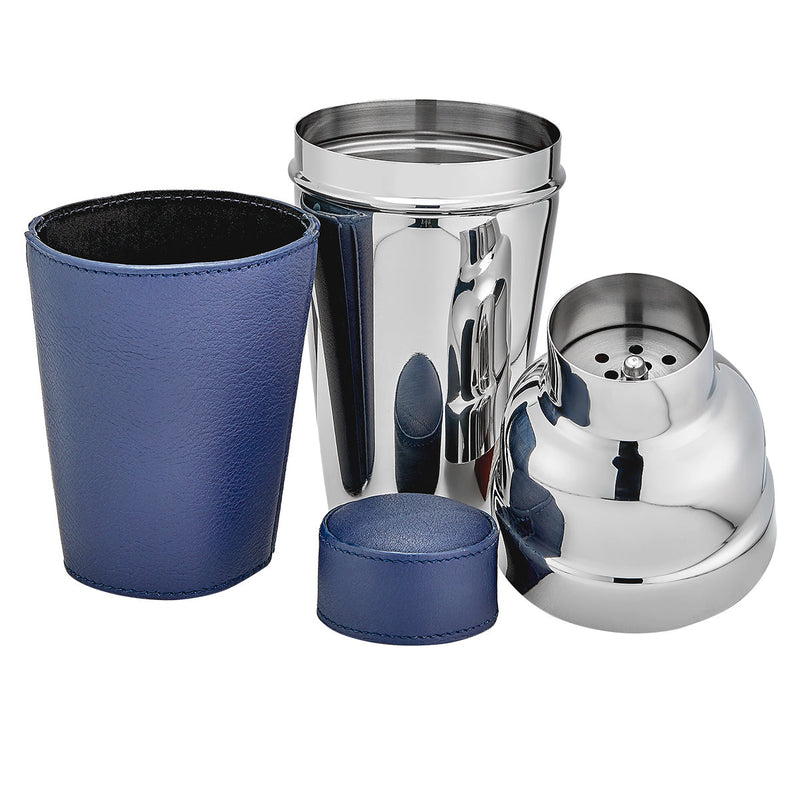 Leather Cocktail Shaker - Blue - Graphic Image