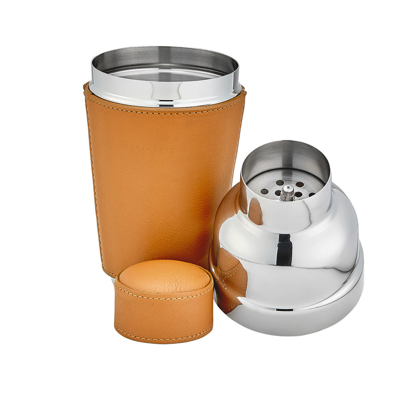 Leather Cocktail Shaker - British Tan - Graphic Image