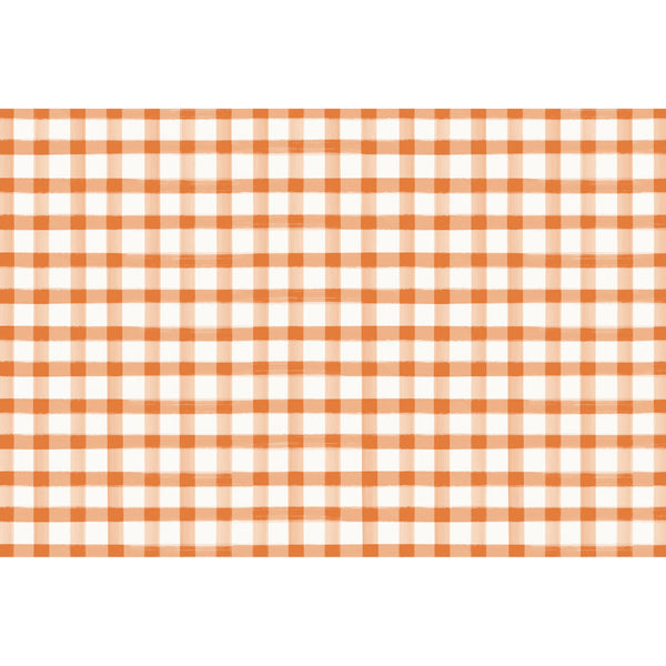 Hester & Cook Orange Check Paper Placemats