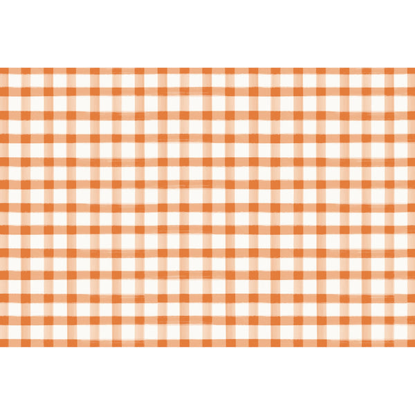 Hester & Cook Orange Check Paper Placemats