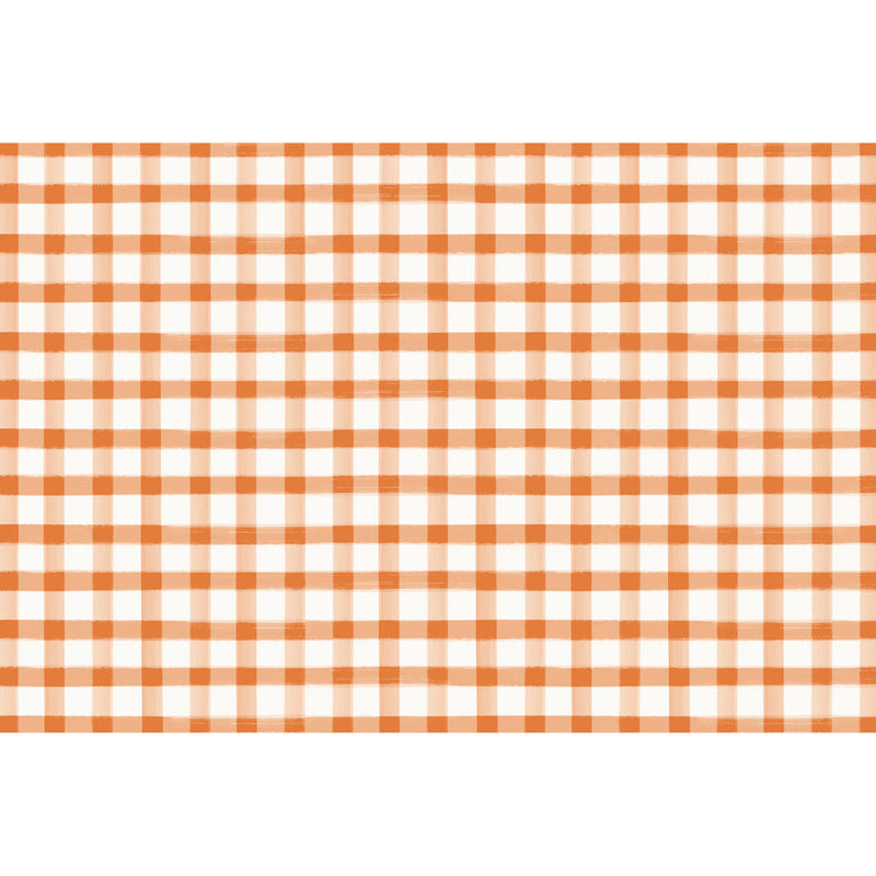 Hester & Cook Orange Check Paper Placemats