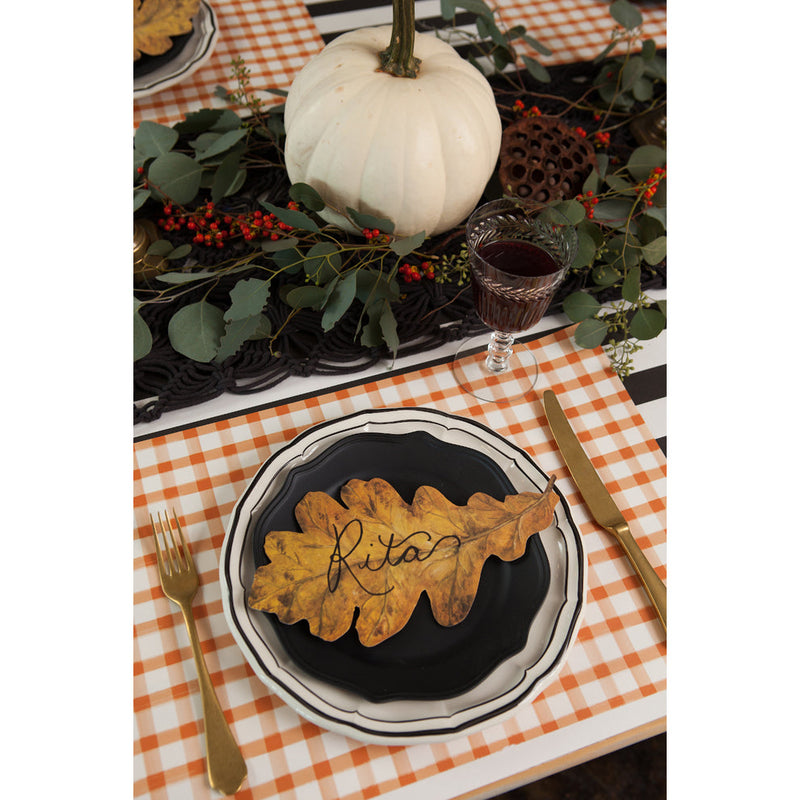 Hester & Cook Orange Check Paper Placemats