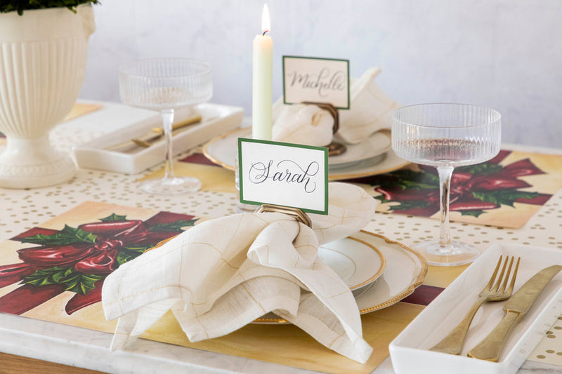 Dark Green Frame Place Cards