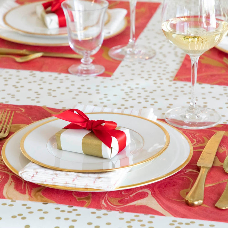 Hester & Cook Red & Gold Marbled Paper Placemats