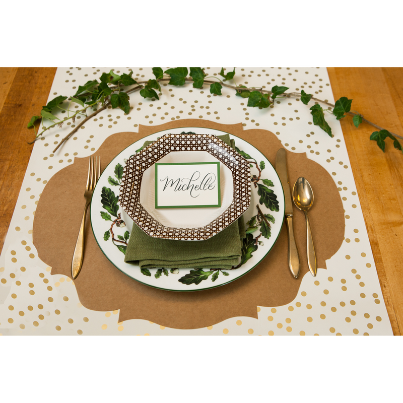 Dark Green Frame Place Cards