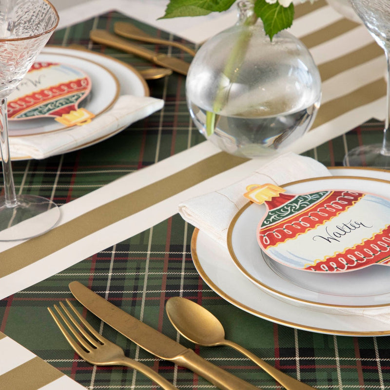 Hester & Cook Green Plaid Paper Placemats