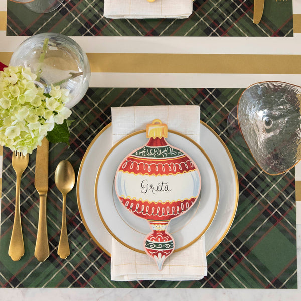 Hester & Cook Green Plaid Paper Placemats