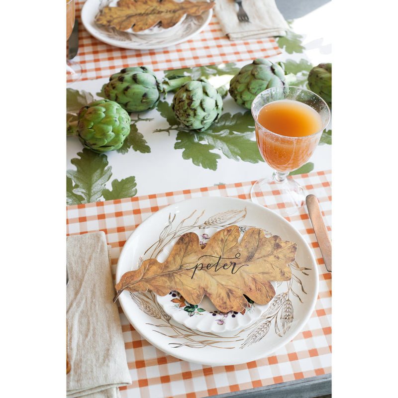 Hester & Cook Orange Check Paper Placemats