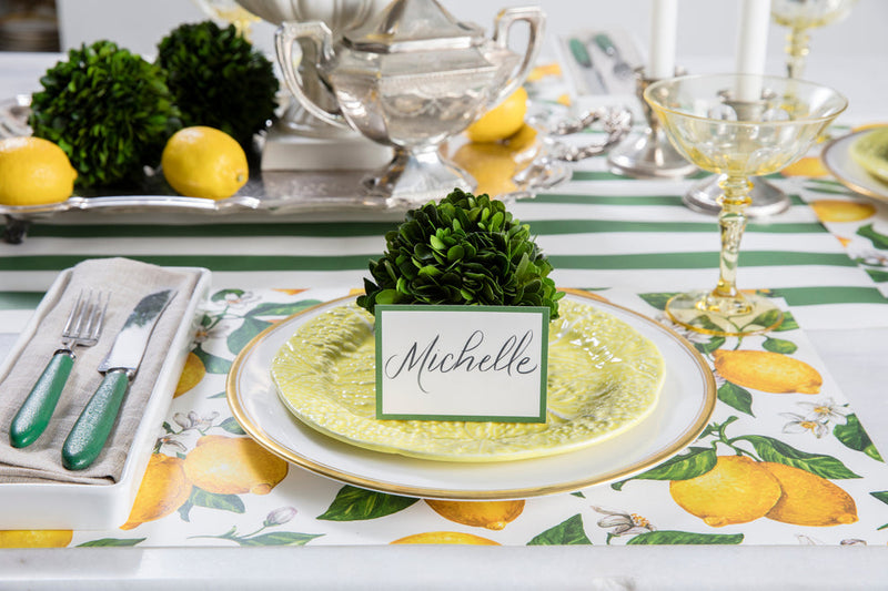 Dark Green Frame Place Cards