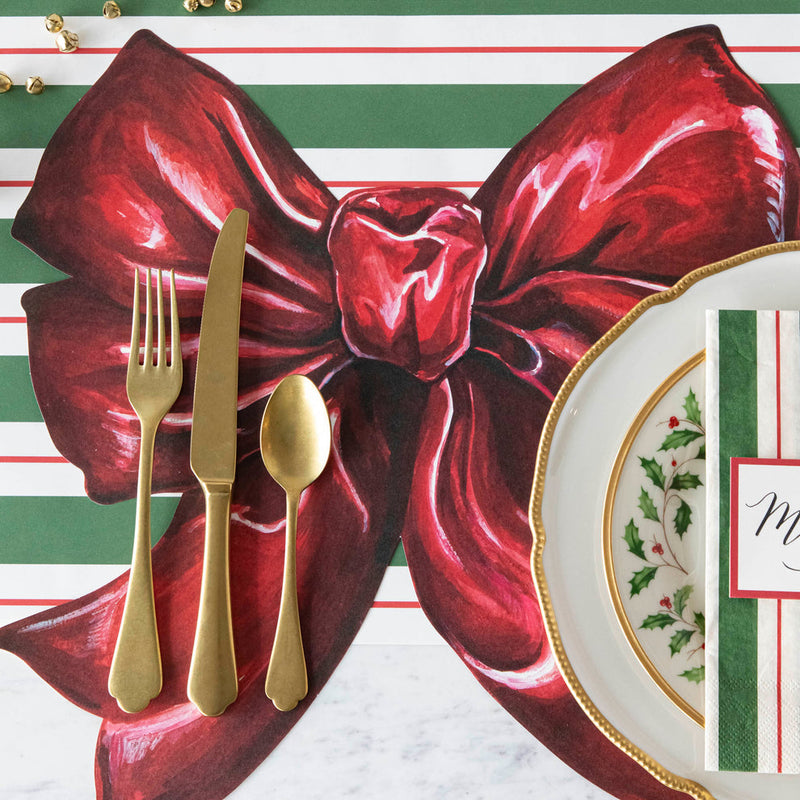 Hester & Cook Red Bow Paper Placemats