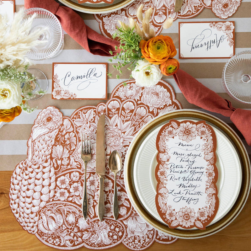 Hester & Cook Harvest Turkey Paper Placemats
