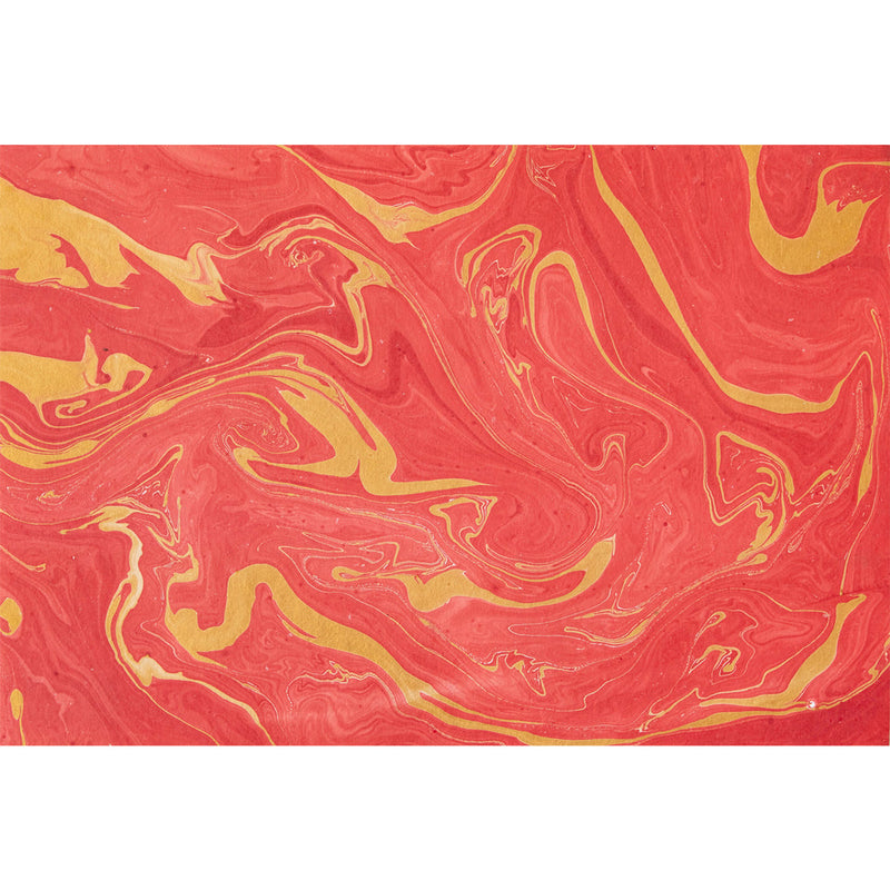 Hester & Cook Red & Gold Marbled Paper Placemats