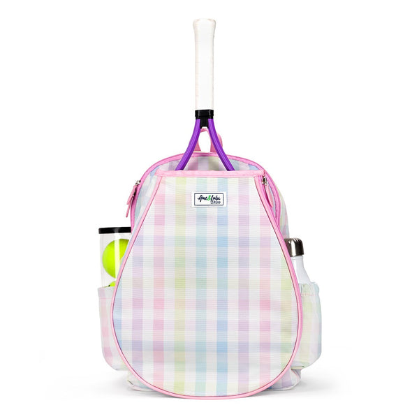 Children's Little Love Tennis Backpack - Rainbow Gingham