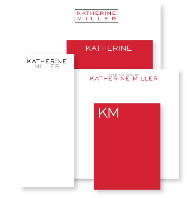 Katherine Red Luxe Set of Notepads