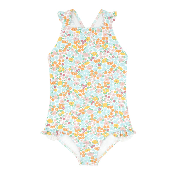 Minnow Hawaiian Floral Crossover One Piece Swimsuit