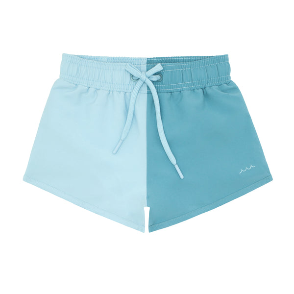 Minnow Pacific Blue Colorblock Boardie Swim Trunks