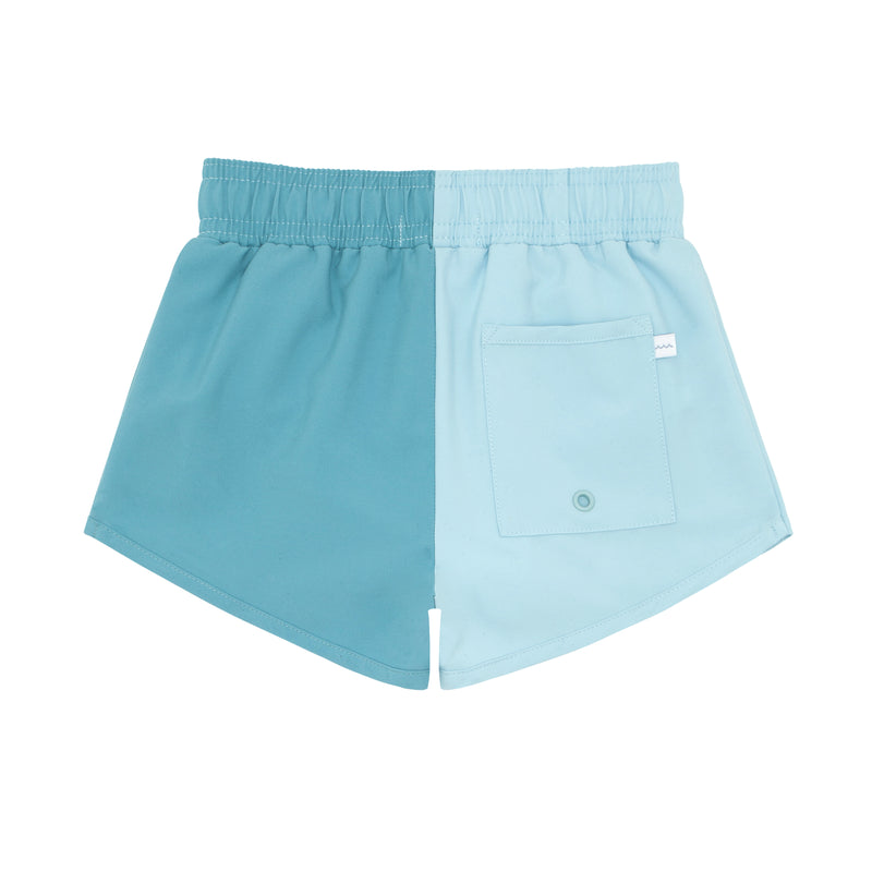 Minnow Pacific Blue Colorblock Boardie Swim Trunks