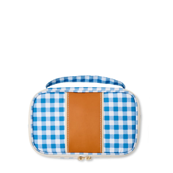 Megan Nylon Train Case - Sky Gingham