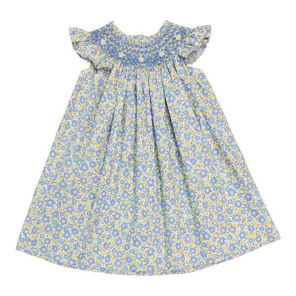 Becca Blue Floral Print Smocked Dress