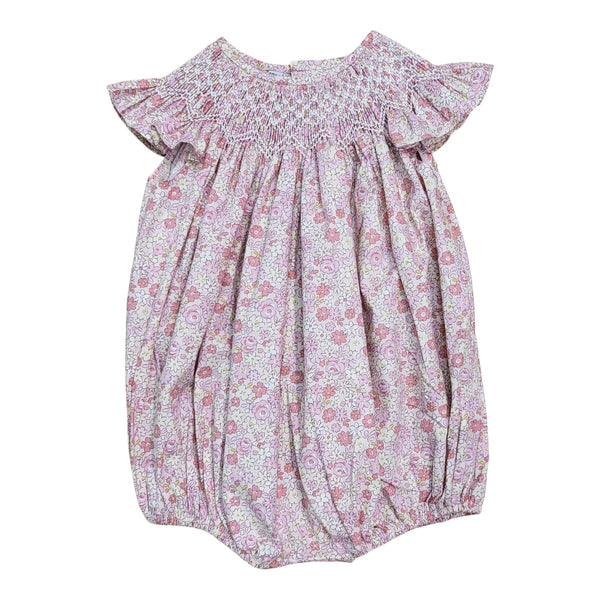 Brooklyn Pink Floral Print Smocked Bubble