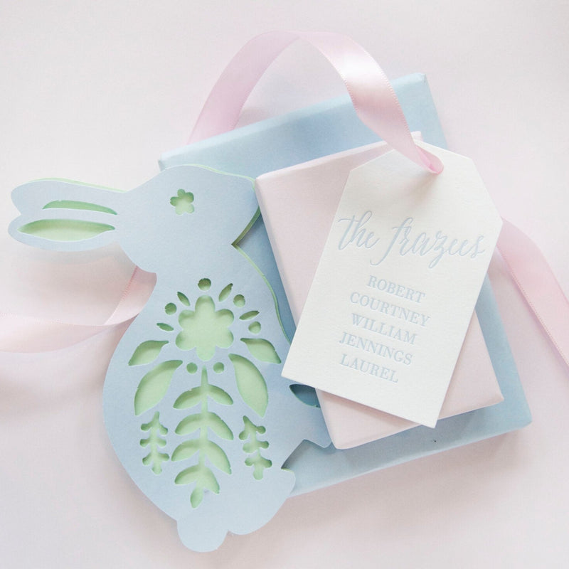 Last Name + Family Members Letterpress Gift Tags