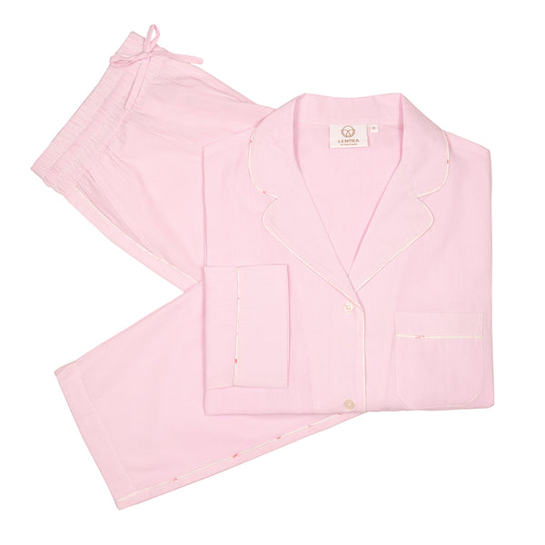 Classic Pinstripe Pajama Set - Pink