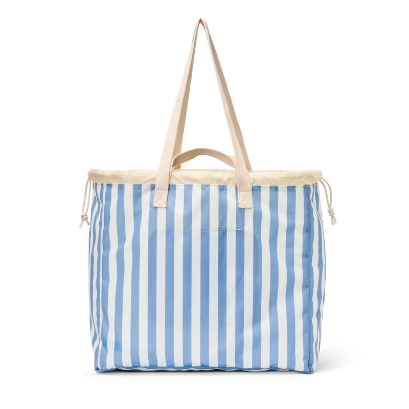Shelly Packable Tote - Calypso Blue Stripe