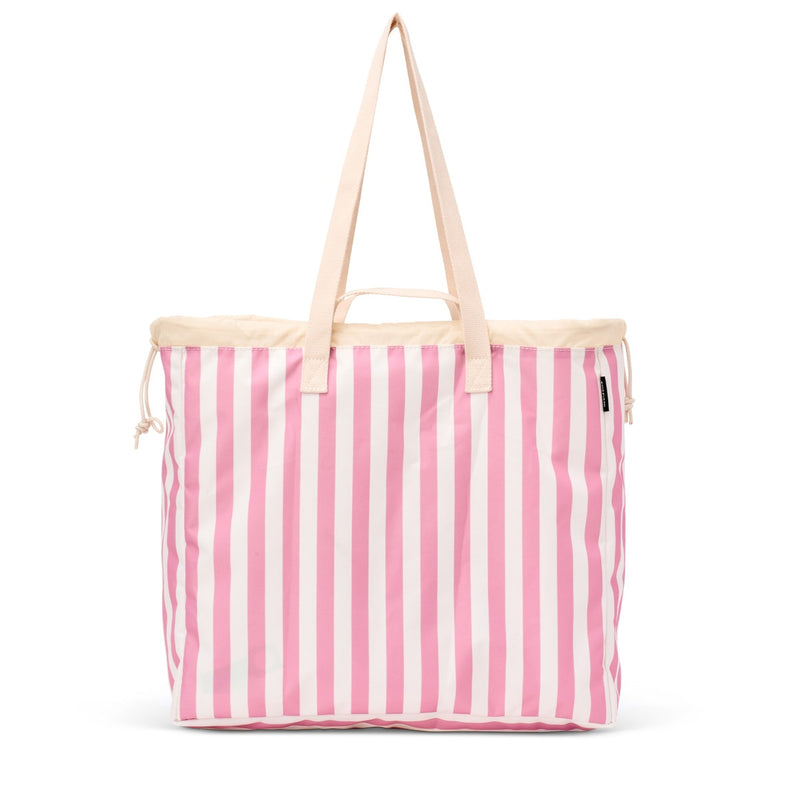 Shelly Packable Tote - Candy Pink Stripe