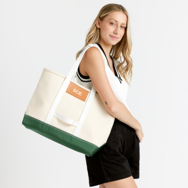 Finn Coated Canvas Tote - Green