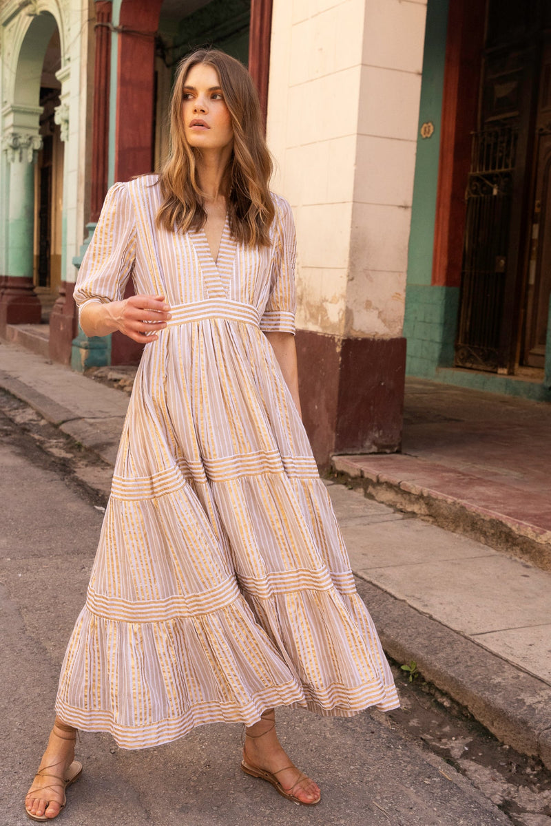 Tan maxi dress with sleeves store