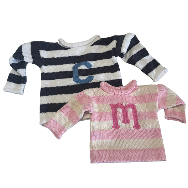 Striped Letter Sweater