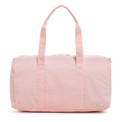 Taffy Pink Gingham Weekender Duffel