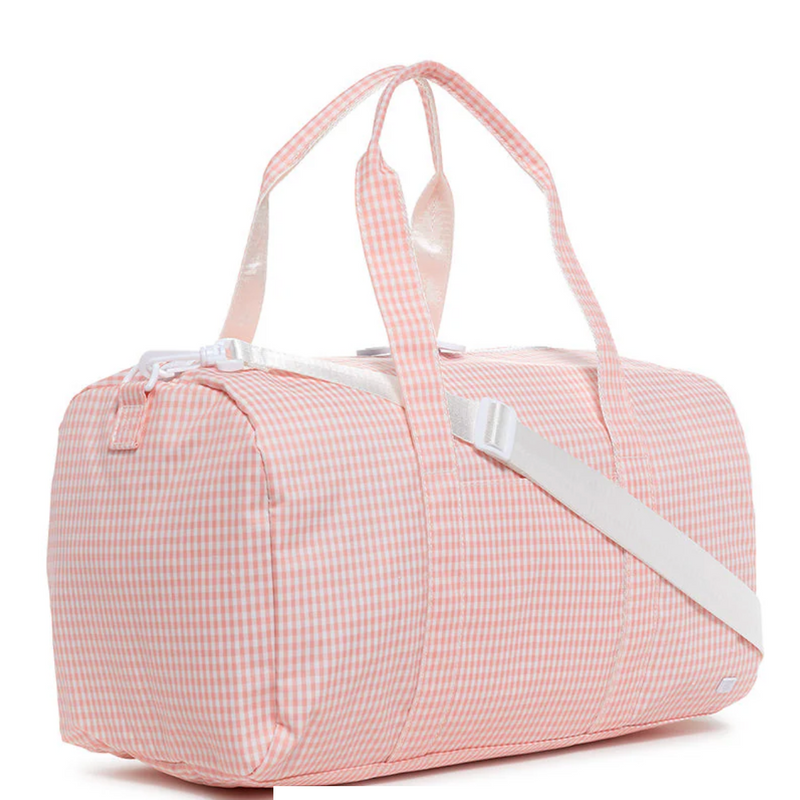 Taffy Pink Gingham Weekender Duffel