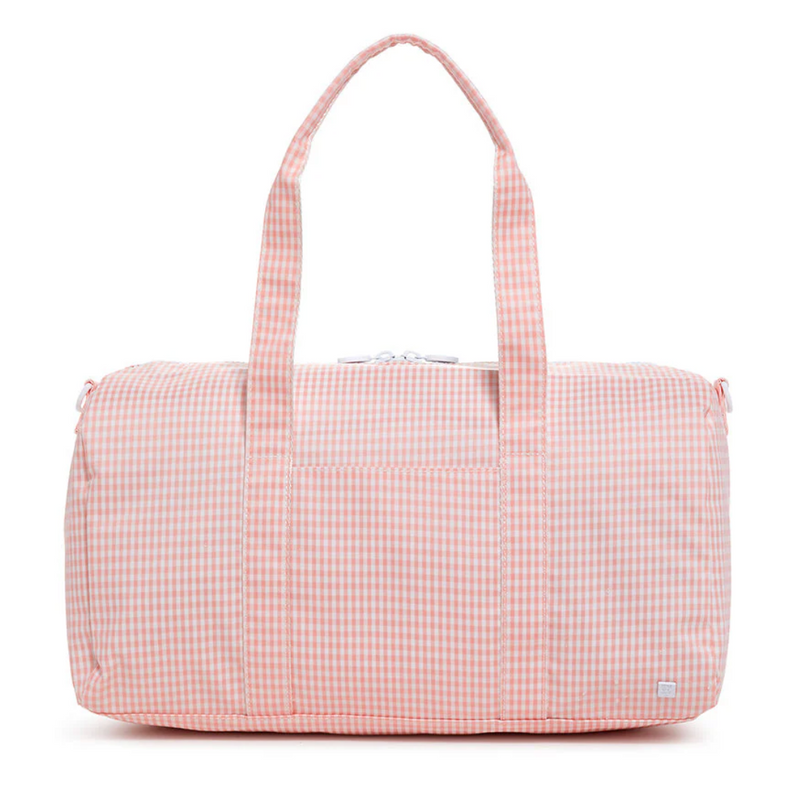 Taffy Pink Gingham Weekender Duffel