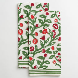    Pomegranate Red & Green Emma Tea Towel