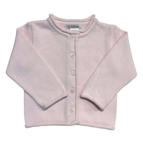 Embroidered Rollneck Cardigan - Pink