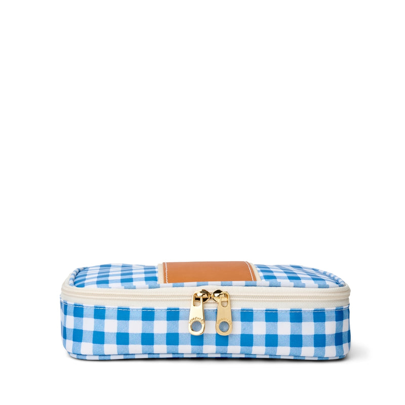 Megan Nylon Train Case - Blue Gingham