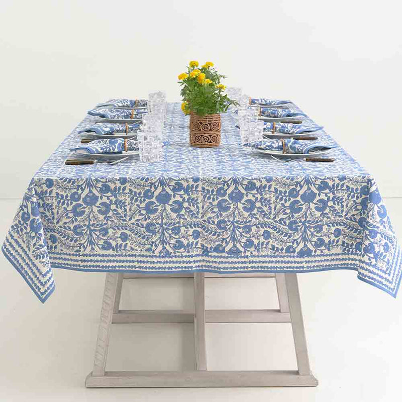 Blue Cactus Flower Tablecloth