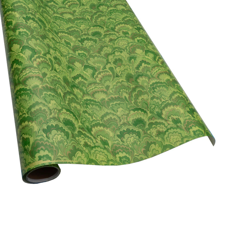 Green & Gold Marbled Ceramica Wrapping Paper
