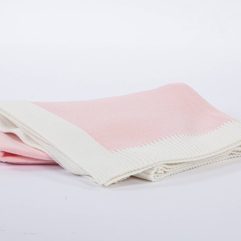 Cotton Knit Baby Blanket - Pink