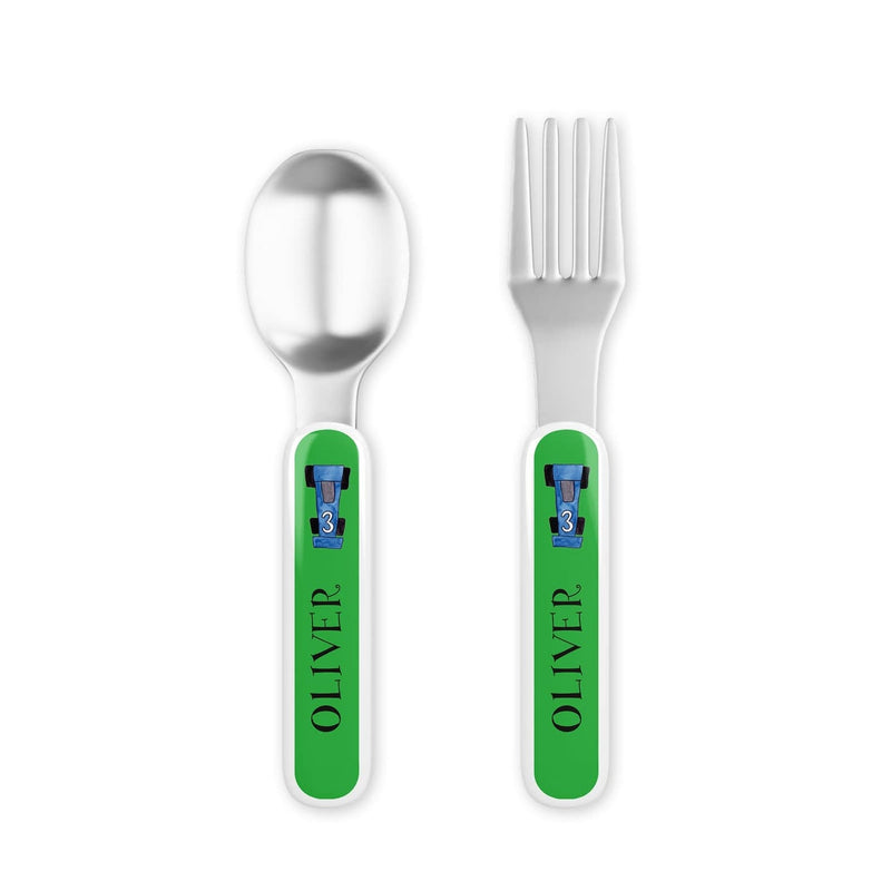 On Your Mark Race Car Tabletop Collection - Fork & Spoon Set
