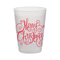 Red Merry Christmas Script Grab & Go Cups
