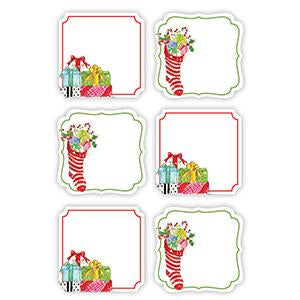 Christmas Gift Wrap Label Stickers - Presents and Stockings