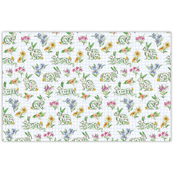 Green Bunny & Spring Floral Paper Placemats