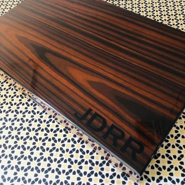 Vinyl Monogrammed Ebony Backgammon Set