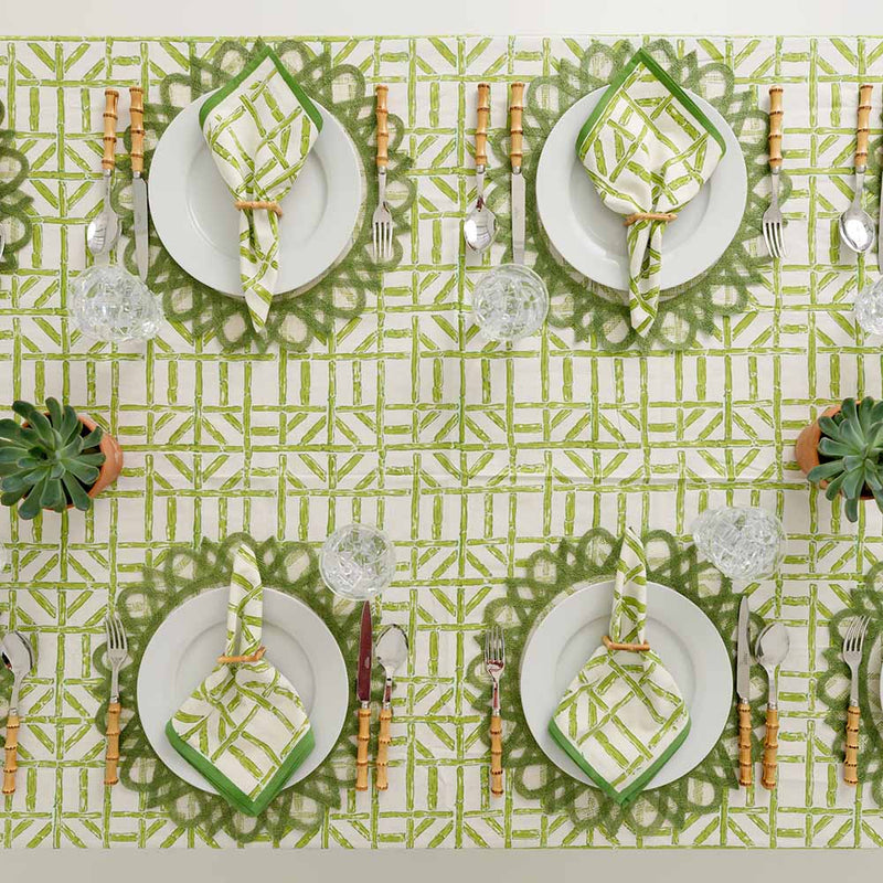 Pomegranate Green Bamboo Tablecloth