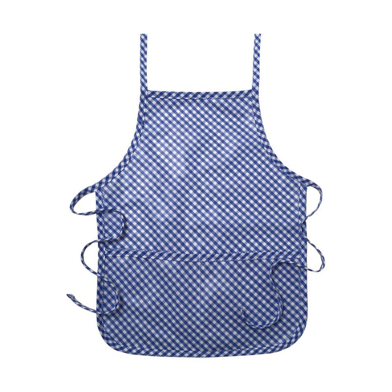 Laminated Royal Blue Gingham Apron Art Smock