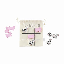 Wood Farm Tic Tac Toe Set