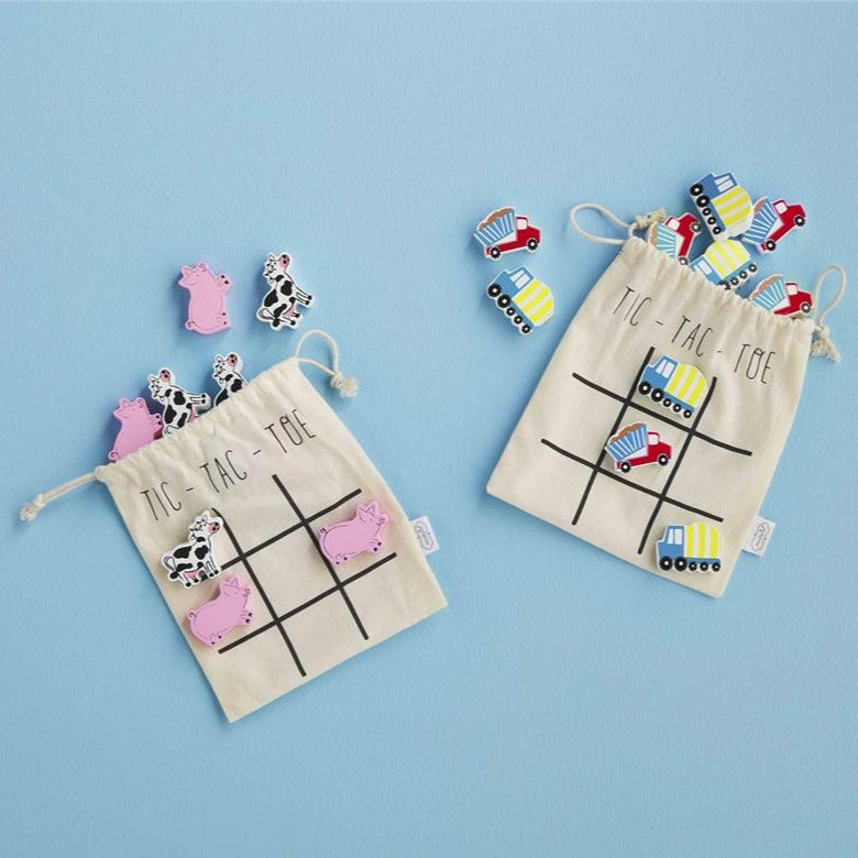 Wood Farm Tic Tac Toe Set