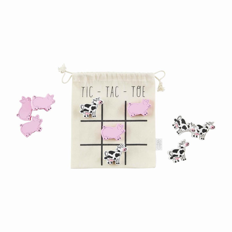 Wood Farm Tic Tac Toe Set